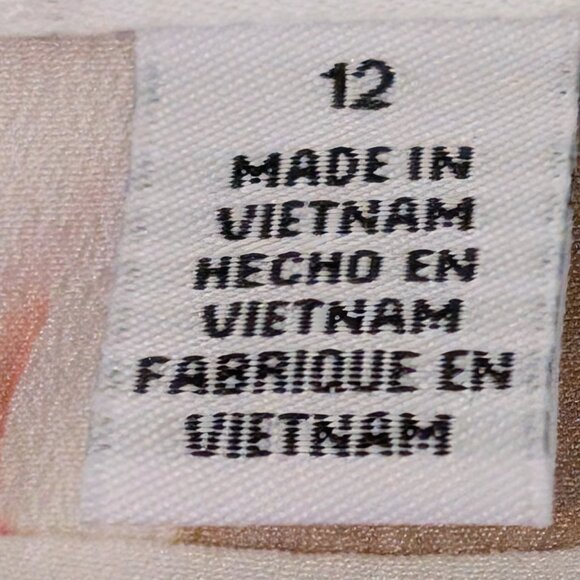 NWOT Multicolor Floral Skirt A-Line Skirt with Striped Waist and Ruffle Sz 12 - Picture 3 of 10